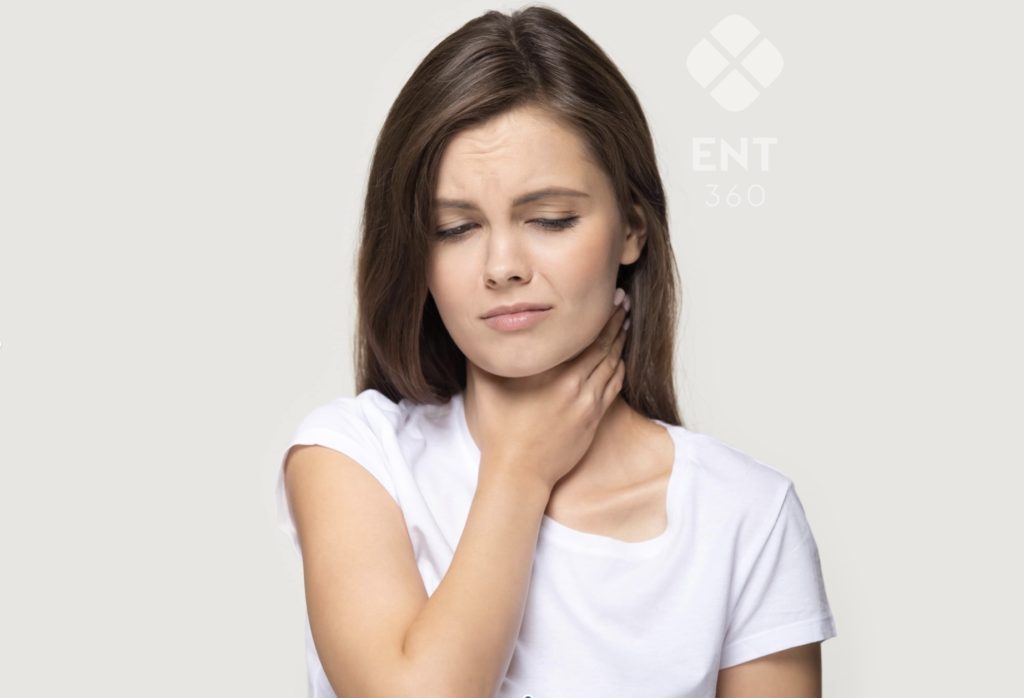 Girl with dry throat ENT360 logo